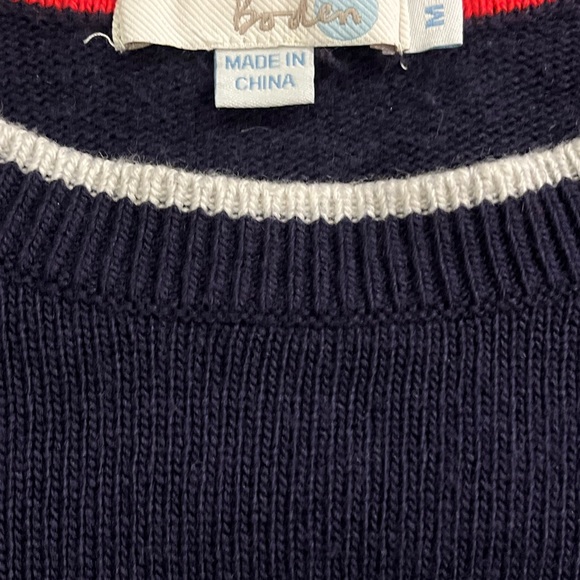 Boden Navy Sweater with Red and White Reindeer Design - Picture 5 of 7
